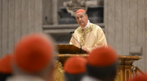 El cardenal Ángel Fernández celebra la octava misa de los Novendiales 